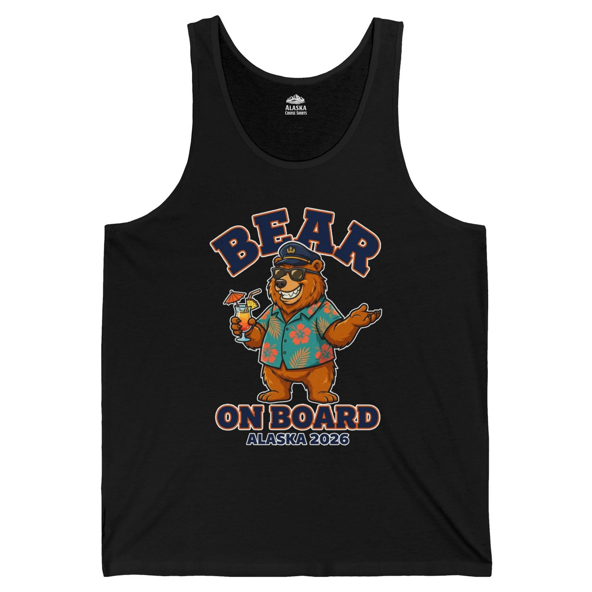 Bear On Board Alaska 2026 Funny Tropical Cruise T-Shirt — Tank Top Tank Top – Alaska Cruise Shirts