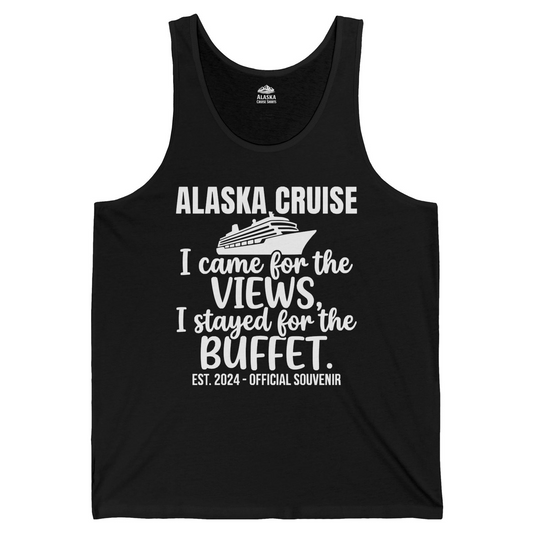 Alaska Cruise Views and Buffet Funny Official Souvenir Shirt — Tank Top Tank Top – Alaska Cruise Shirts