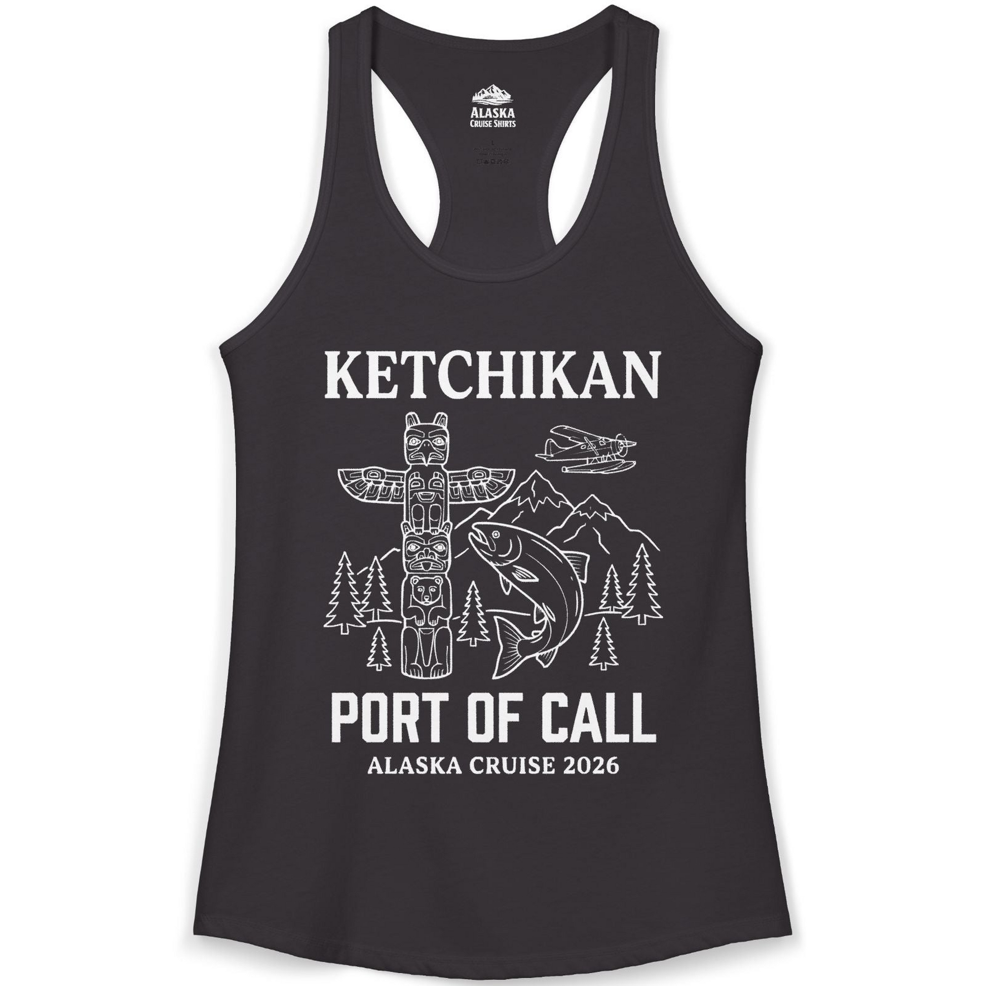 Ketchikan Alaska Cruise Port of Call Totem Wildlife Adventure Shirt — Ladies Tank Tank Top – Alaska Cruise Shirts