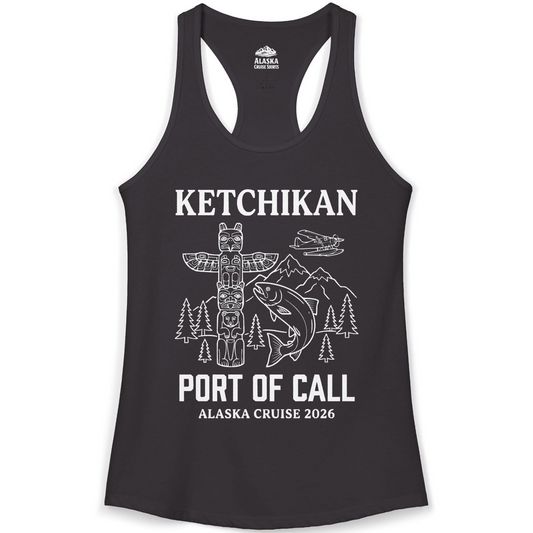 Ketchikan Alaska Cruise Port of Call Totem Wildlife Adventure Shirt — Ladies Tank Tank Top – Alaska Cruise Shirts