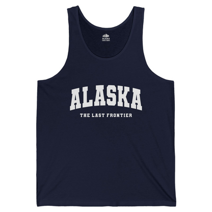 Alaska The Last Frontier Bold Collegiate Vintage State Pride Shirt — Tank Top Tank Top – Alaska Cruise Shirts