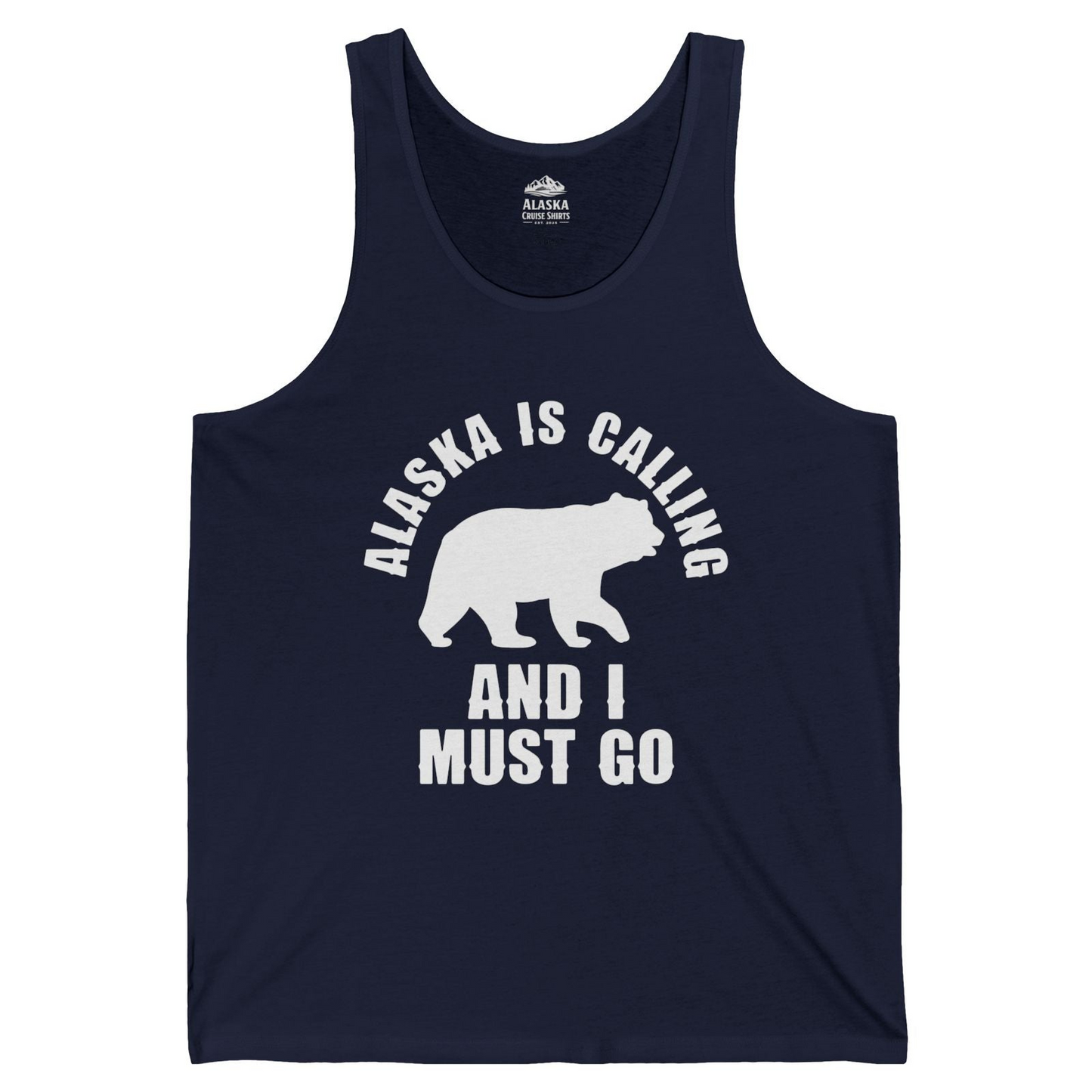 Alaska Is Calling Bear Silhouette Adventure Shirt Tank Top – Alaska Cruise Shirts