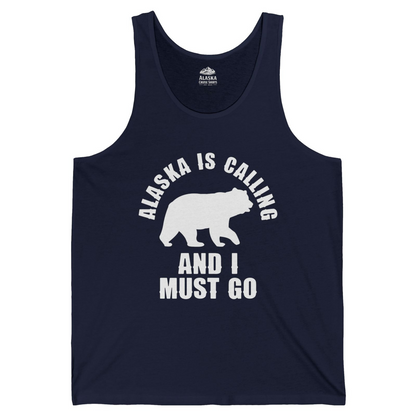 Alaska Is Calling Bear Silhouette Adventure Shirt Tank Top – Alaska Cruise Shirts