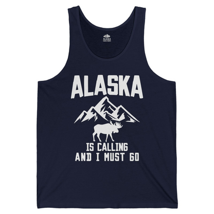 Alaska Is Calling Moose Mountains Adventure Silhouette Nature tank top — Tank Top Tank Top – Alaska Cruise Shirts