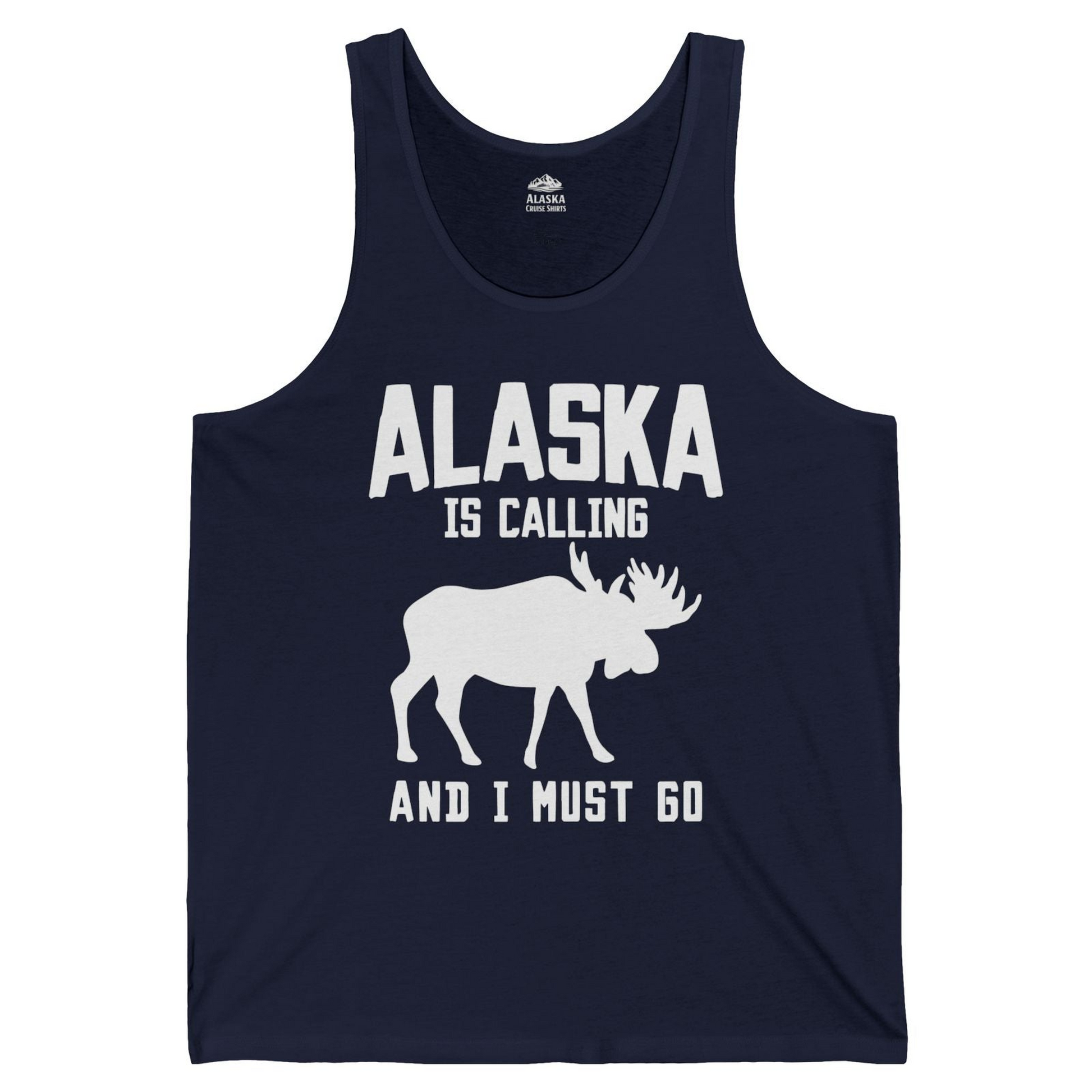 Alaska Is Calling Moose Silhouette Shirt Tank Top – Alaska Cruise Shirts