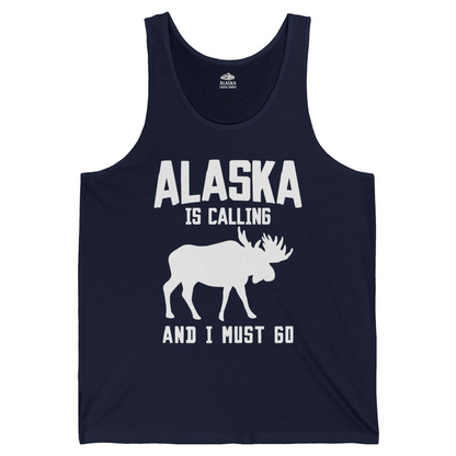 Alaska Is Calling Moose Silhouette Shirt Tank Top – Alaska Cruise Shirts