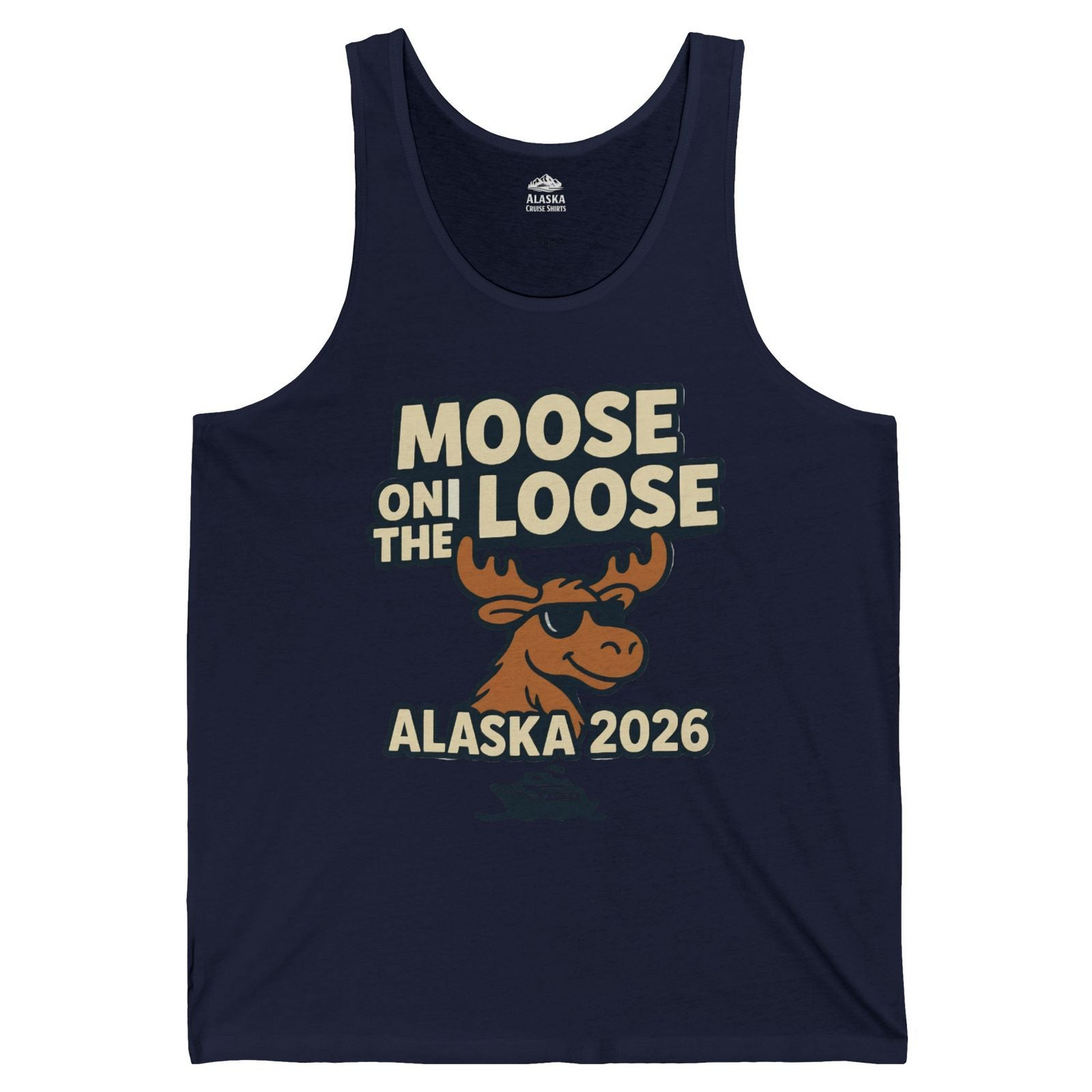 Moose on the Loose Alaska 2026 Cruise Cartoon Funny Shirt — Tank Top Tank Top – Alaska Cruise Shirts