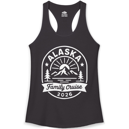 Alaska Family Cruise 2026 Mountain Nature Adventure Shirt — Ladies Tank Tank Top – Alaska Cruise Shirts