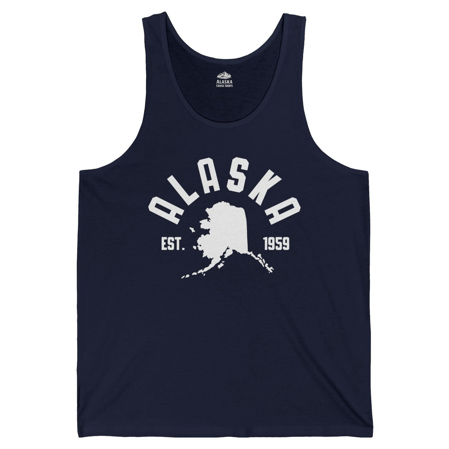 Vintage Alaska State Outline Est 1959 Retro Collegiate Shirt — Tank Top Tank Top – Alaska Cruise Shirts