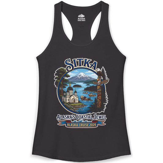 Sitka Alaska Cruise 2026 Alaska's Coastal Jewel Travel Souvenir Shirt — Ladies Tank Tank Top – Alaska Cruise Shirts