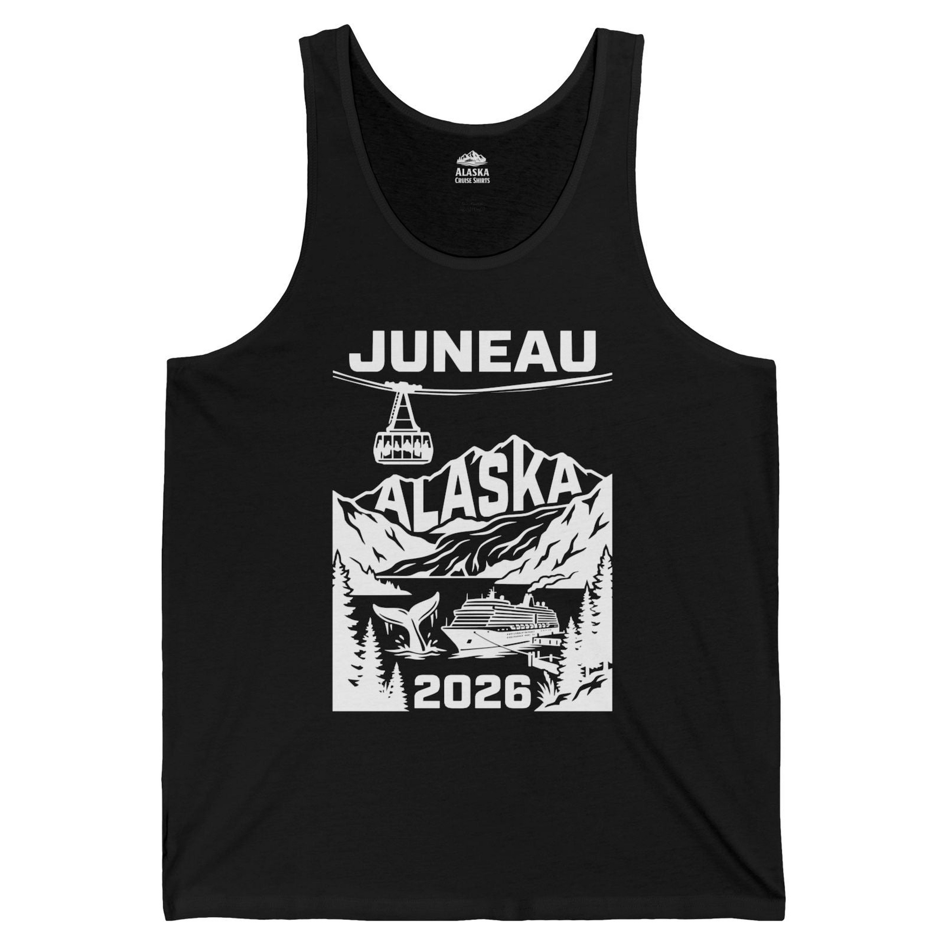 Juneau Alaska Cruise 2026 Scenic Whale and Cable Car Shirt — Tank Top Tank Top – Alaska Cruise Shirts