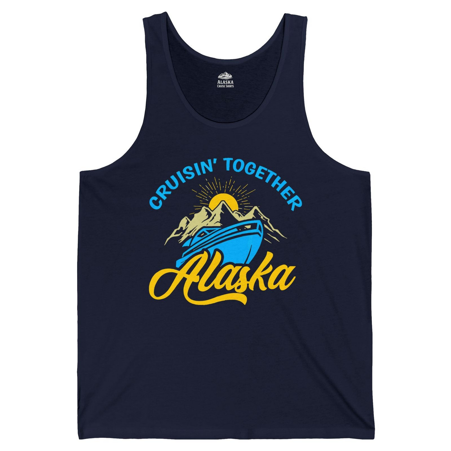 Alaska Cruise Adventure Mountains Sunrise Retro Shirt for Travelers — Tank Top Tank Top – Alaska Cruise Shirts