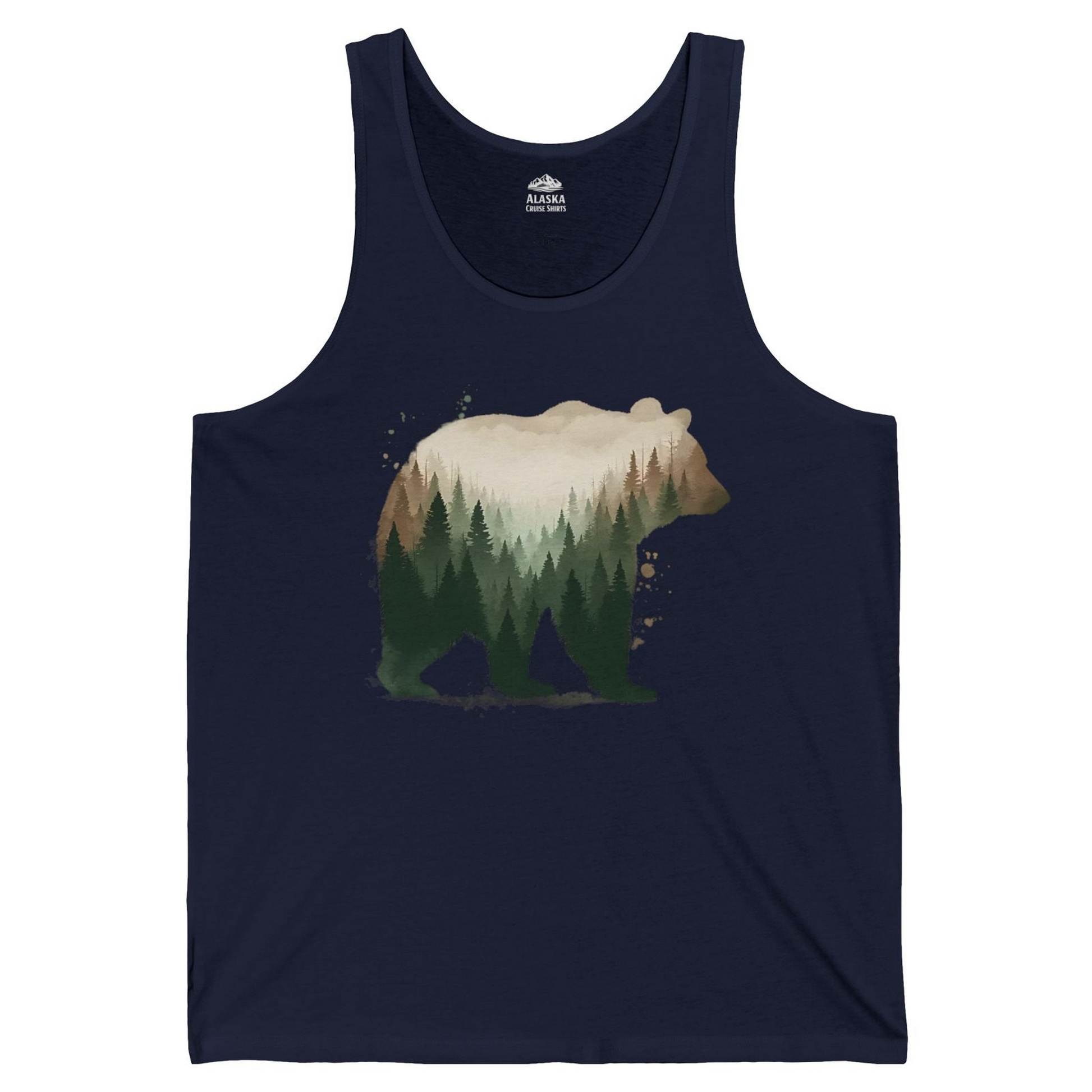 Double Exposure Bear Forest Shirt Tank Top – Alaska Cruise Shirts