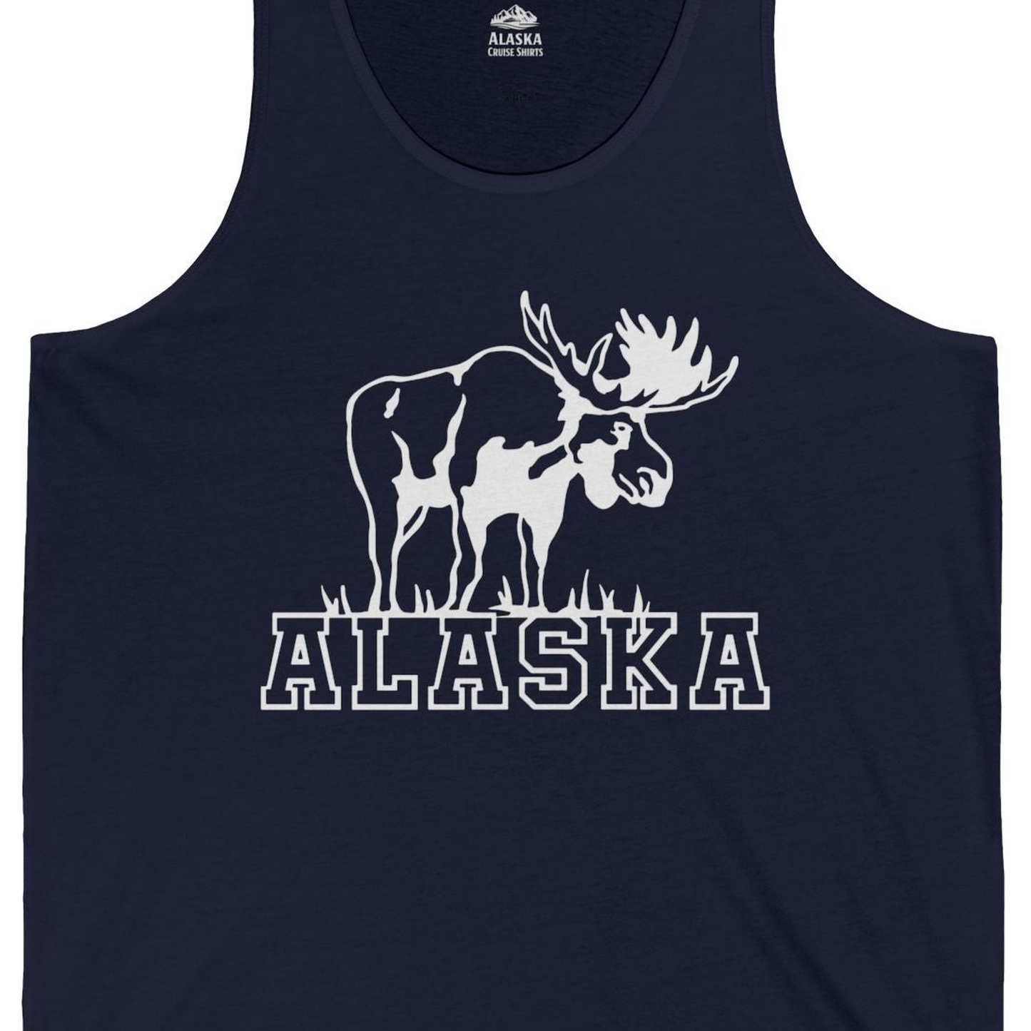 Alaska Moose Silhouette Shirt Tank Top – Alaska Cruise Shirts Close Up
