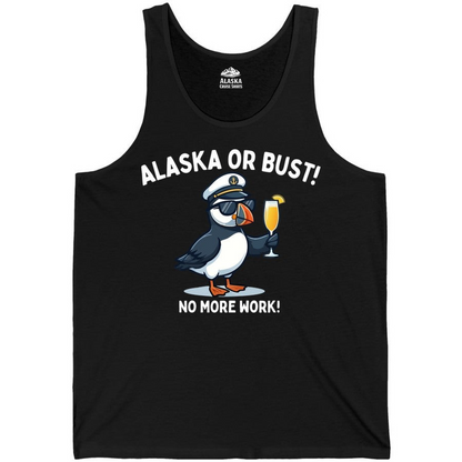 Funny Puffin Captain Alaska Cruise Shirt Tank Top – Alaska Cruise Shirts Close Up