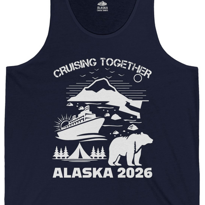 Alaska Cruise 2026 Family Adventure Bear Mountain Nature Shirt — Tank Top Tank Top – Alaska Cruise Shirts Close Up