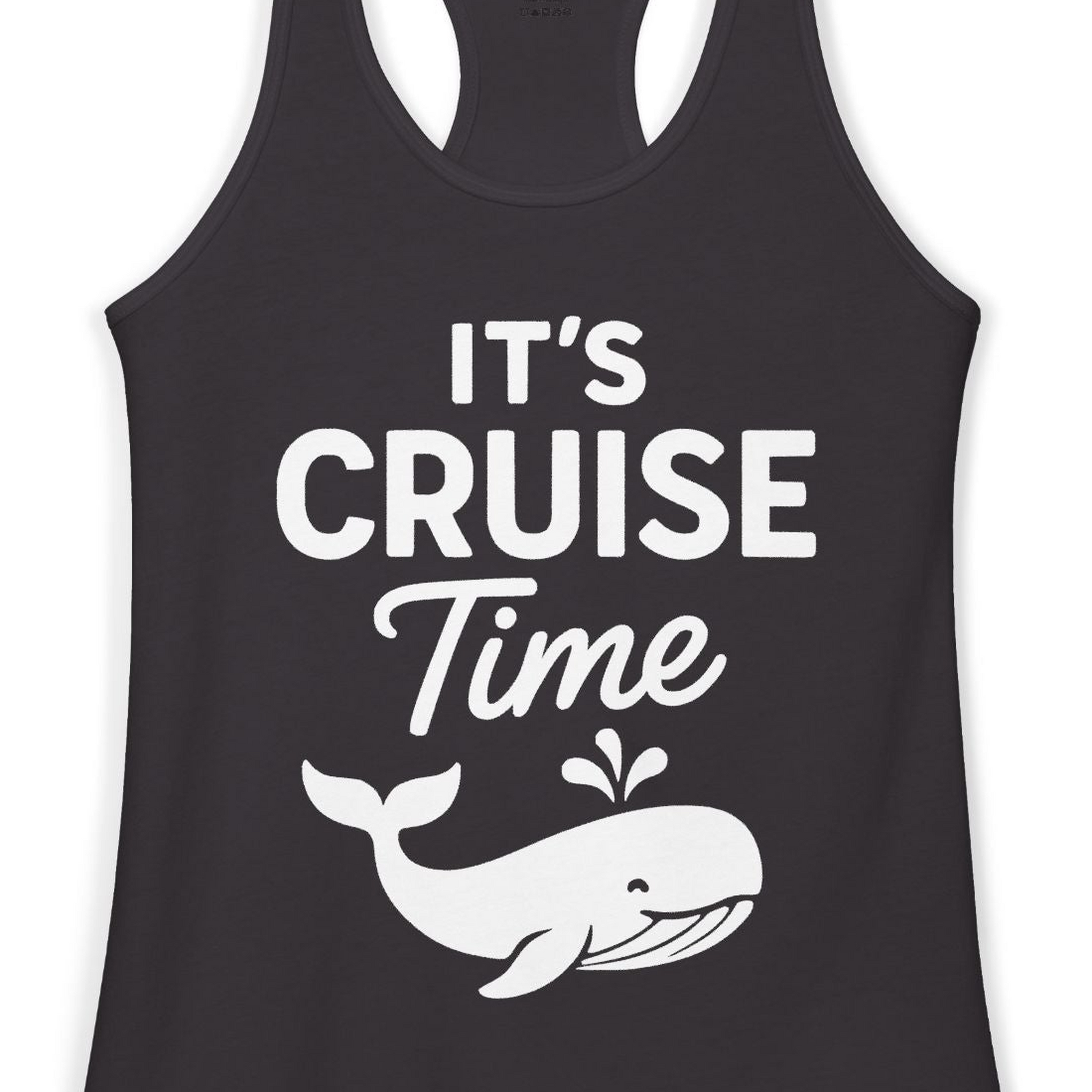 It's Cruise Time Whale Graphic Vacation Cruise Shirt — Ladies Tank Tank Top – Alaska Cruise Shirts Close Up