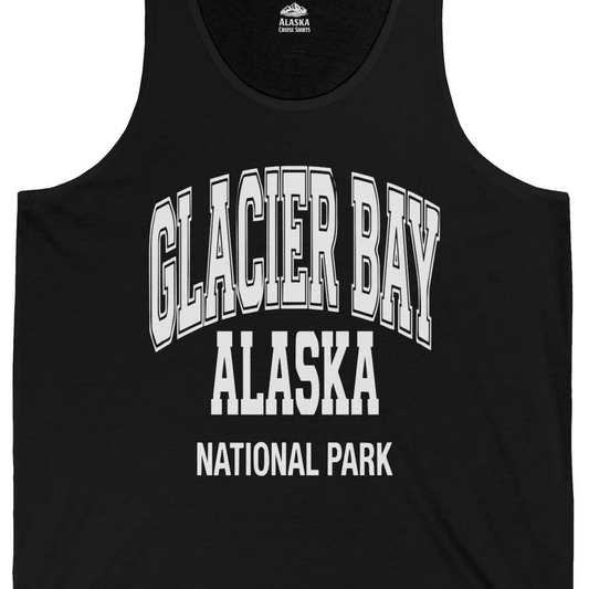 Glacier Bay Alaska National Park Classic Souvenir T-Shirt — Tank Top Tank Top – Alaska Cruise Shirts Close Up