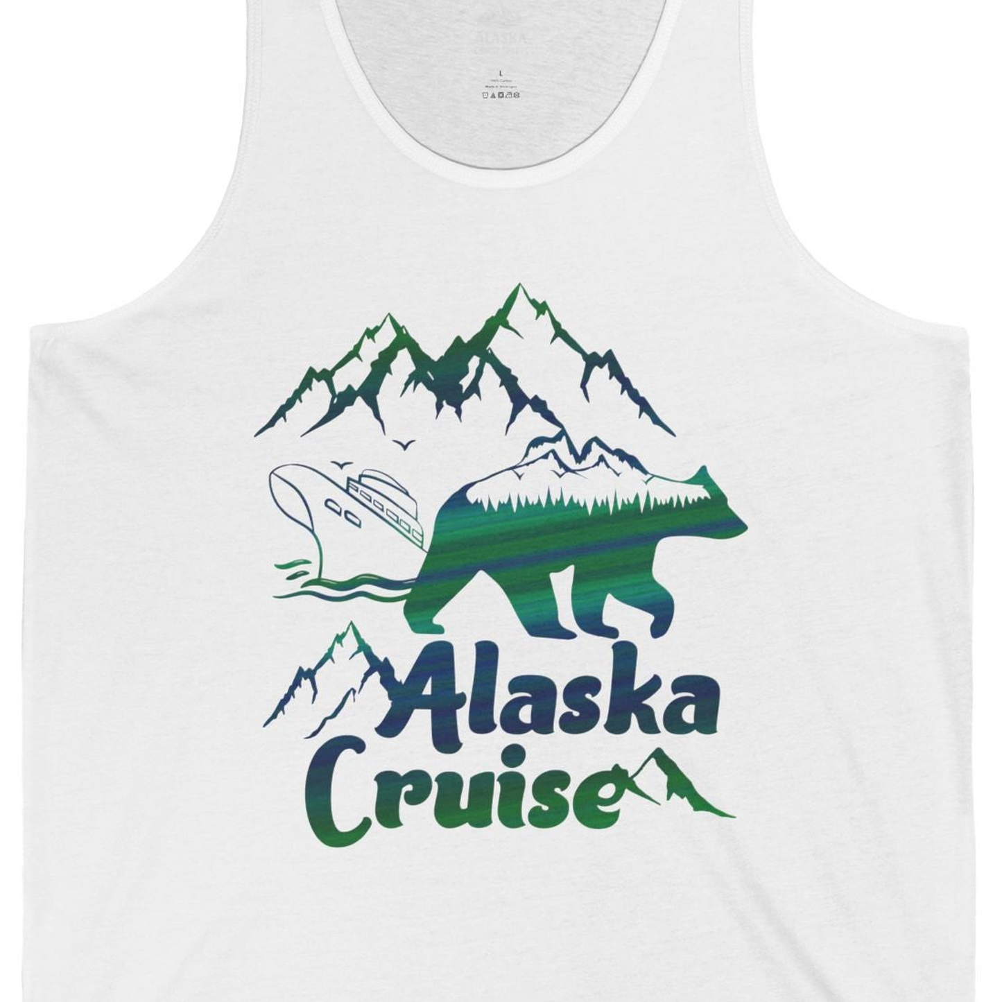 Alaska Cruise Bear Mountains Silhouette Shirt Tank Top – Alaska Cruise Shirts Close Up