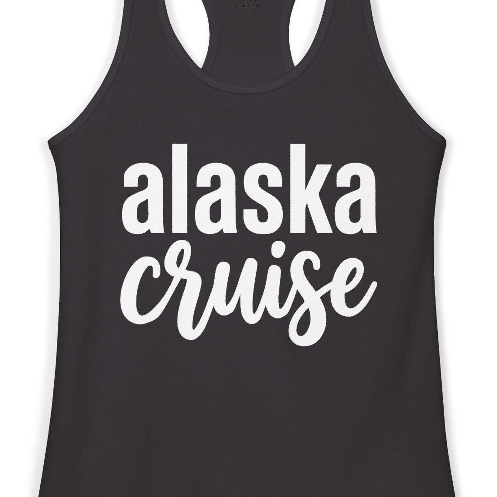 Bold Alaska Cruise Typography Shirt for Vacation Memories — Ladies Tank Tank Top – Alaska Cruise Shirts Close Up