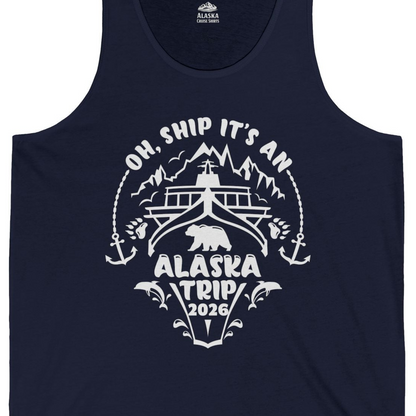 Oh Ship It’s an Alaska Trip 2026 Cruise and Wildlife Shirt — Tank Top Tank Top – Alaska Cruise Shirts Close Up