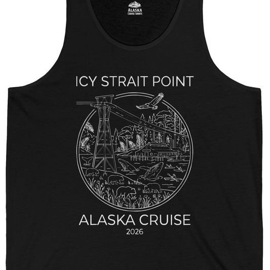 Icy Strait Point Alaska Cruise 2026 Nature Adventure T-Shirt — Tank Top Tank Top – Alaska Cruise Shirts Close Up