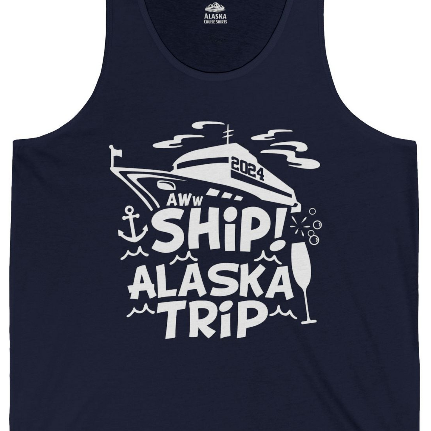 Aww Ship Alaska Cruise Shirt Tank Top – Alaska Cruise Shirts Close Up