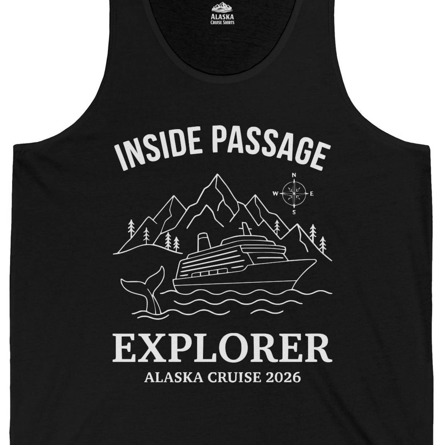Inside Passage Explorer Alaska Cruise Adventure 2026 Shirt — Tank Top Tank Top – Alaska Cruise Shirts Close Up
