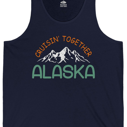 Cruisin Together Alaska Mountain Adventure Cruise Graphic Shirt — Tank Top Tank Top – Alaska Cruise Shirts Close Up