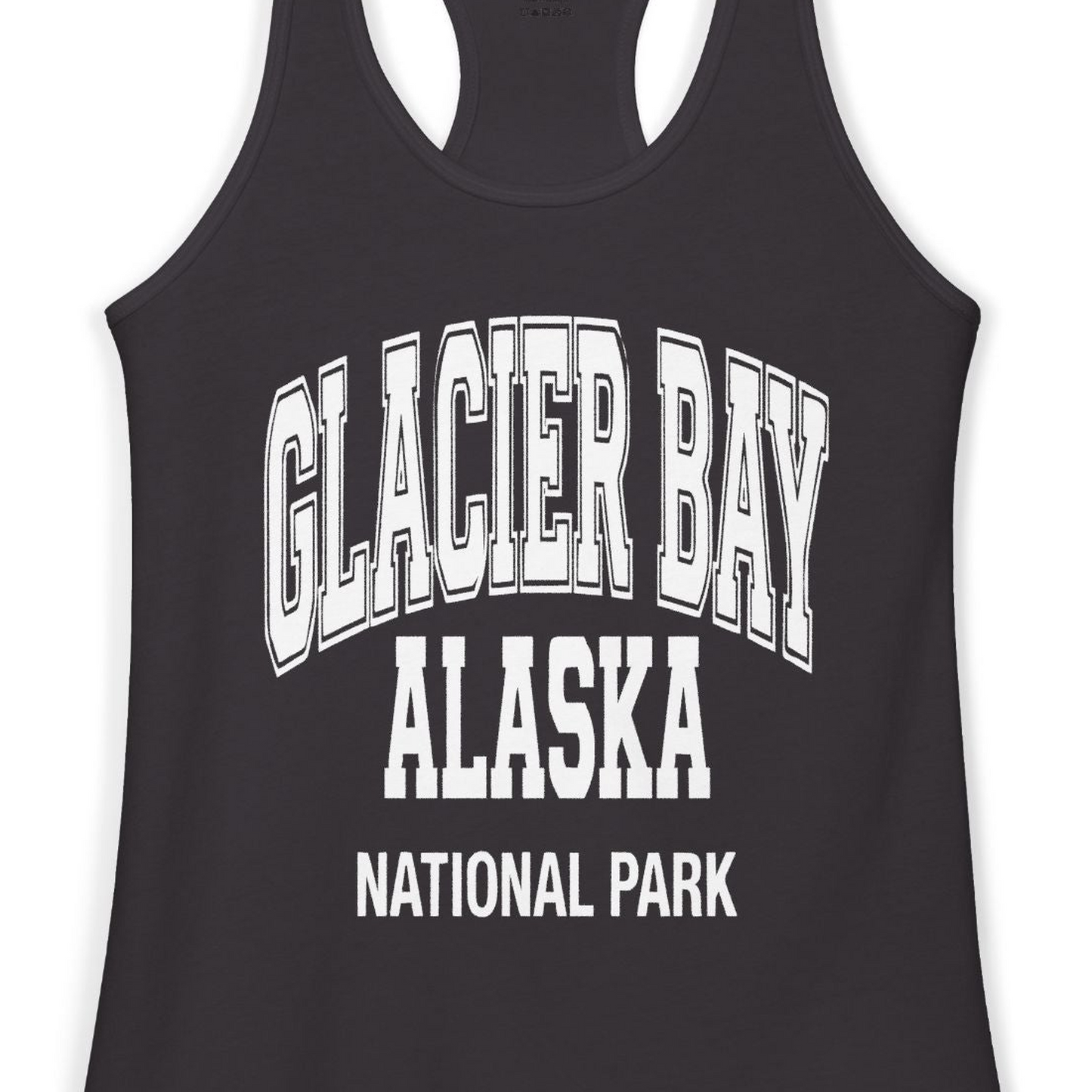 Glacier Bay Alaska National Park Classic Souvenir T-Shirt — Ladies Tank Tank Top – Alaska Cruise Shirts Close Up