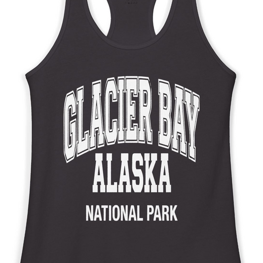Glacier Bay Alaska National Park Classic Souvenir T-Shirt — Ladies Tank Tank Top – Alaska Cruise Shirts Close Up