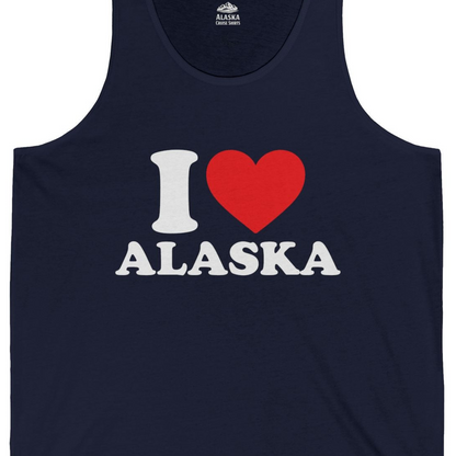 I Love Alaska Shirt Tank Top – Alaska Cruise Shirts Close Up