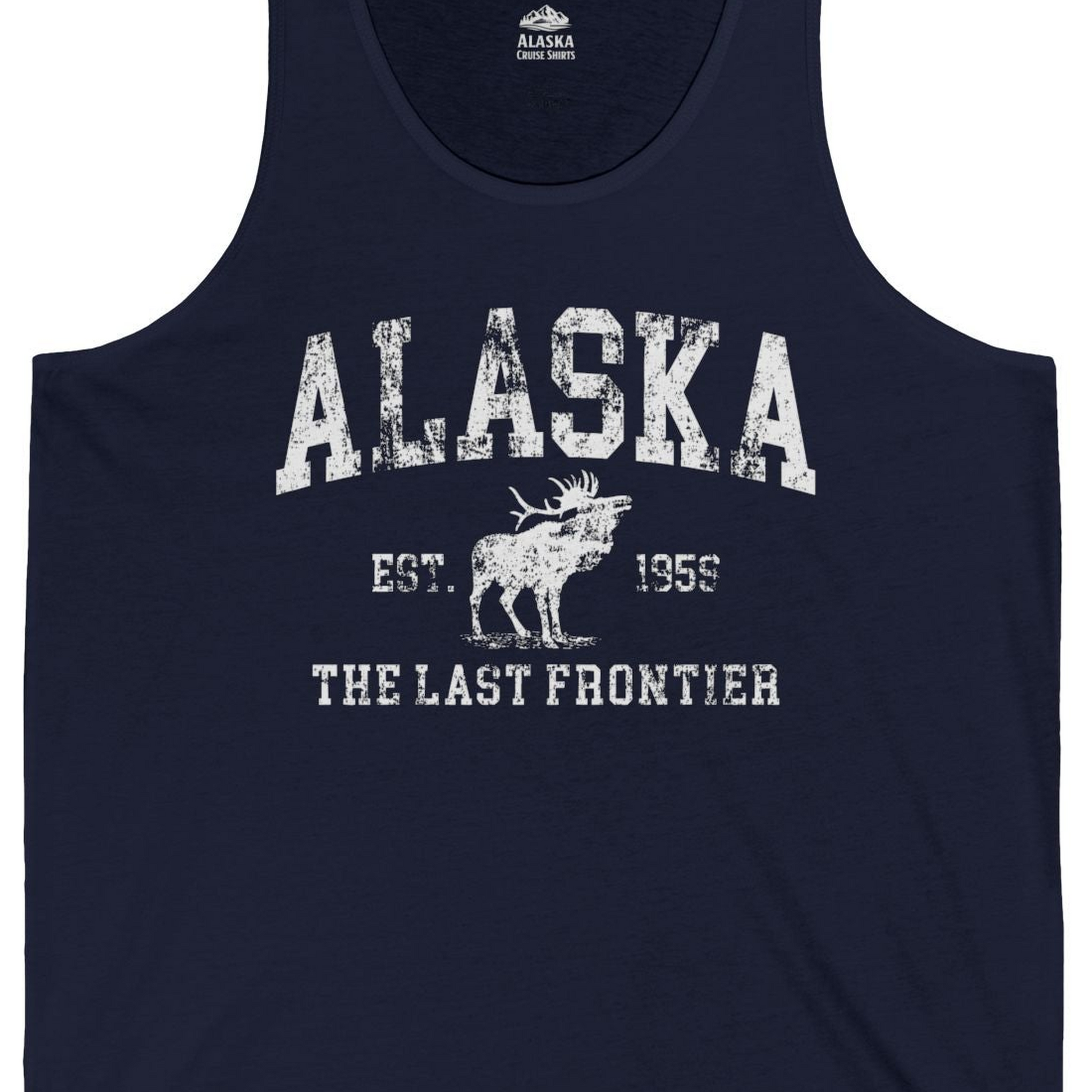 Vintage Alaska Moose Shirt Tank Top – Alaska Cruise Shirts Close Up