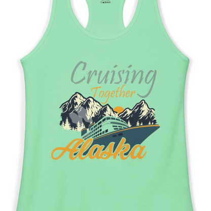Cruising Together Alaska Mountains Family Alaska Cruise Adventure Shirt — Ladies Tank Tank Top – Alaska Cruise Shirts Close Up