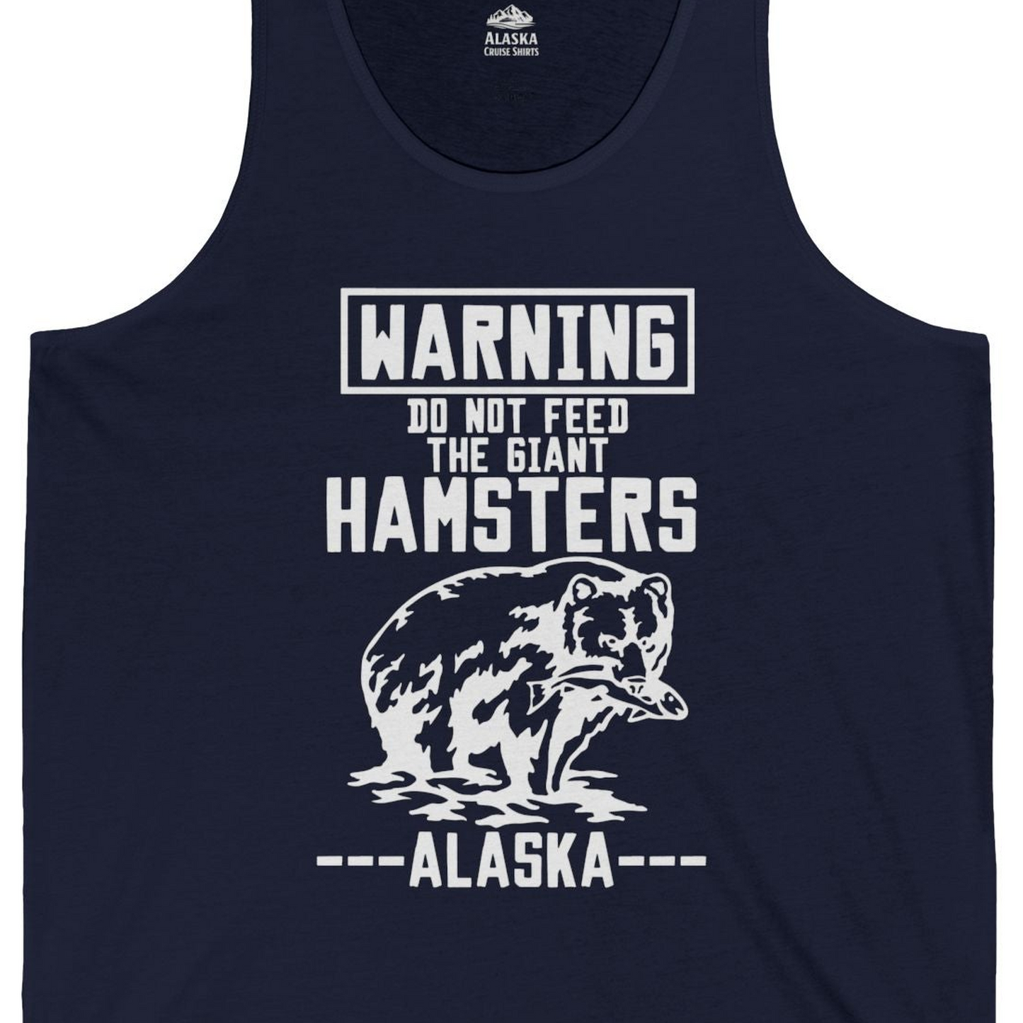 Funny Alaska Bear Warning Sign tank top Tank Top – Alaska Cruise Shirts Close Up