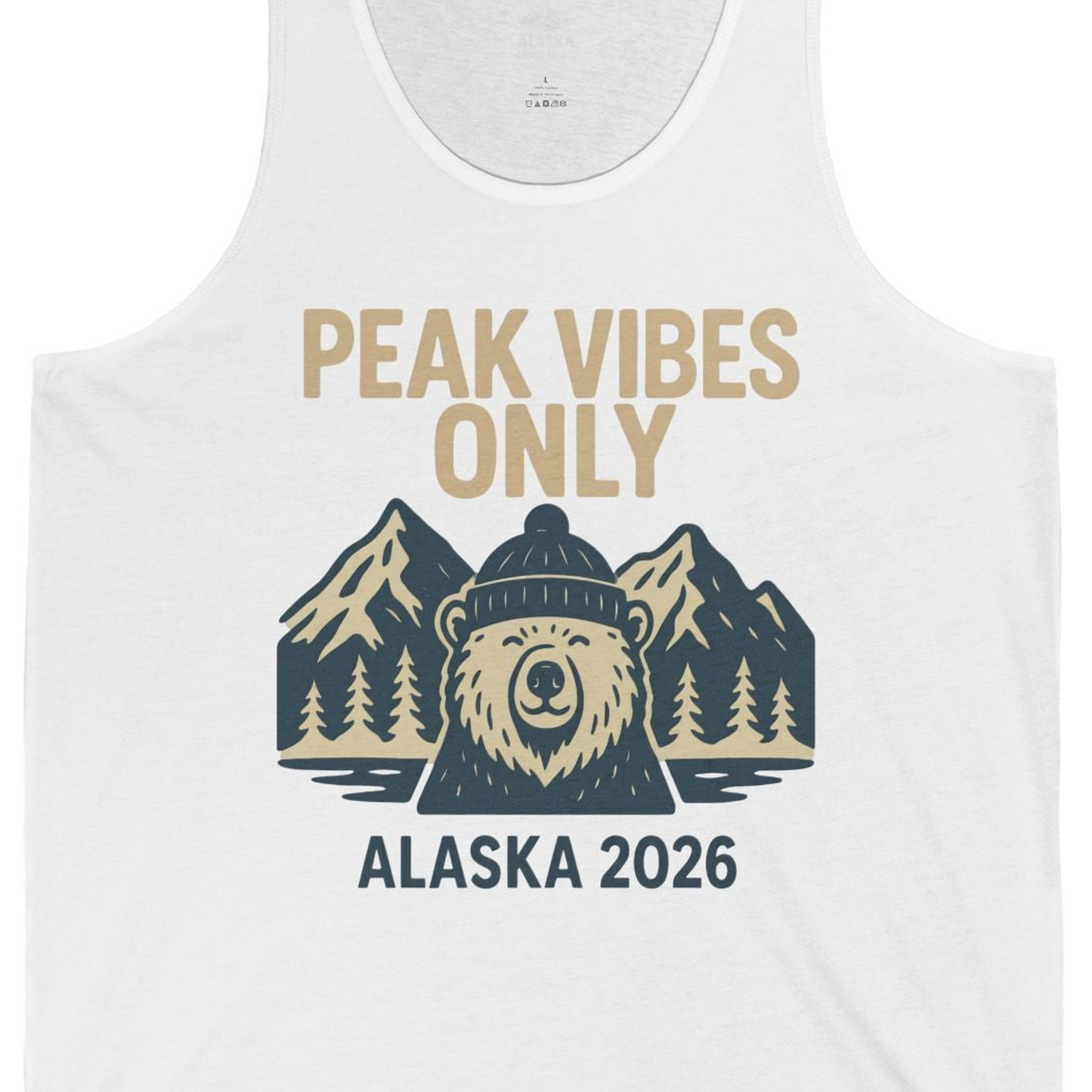 Alaska 2026 Mountain Adventure Bear Tank Top – Alaska Cruise Shirts Close Up