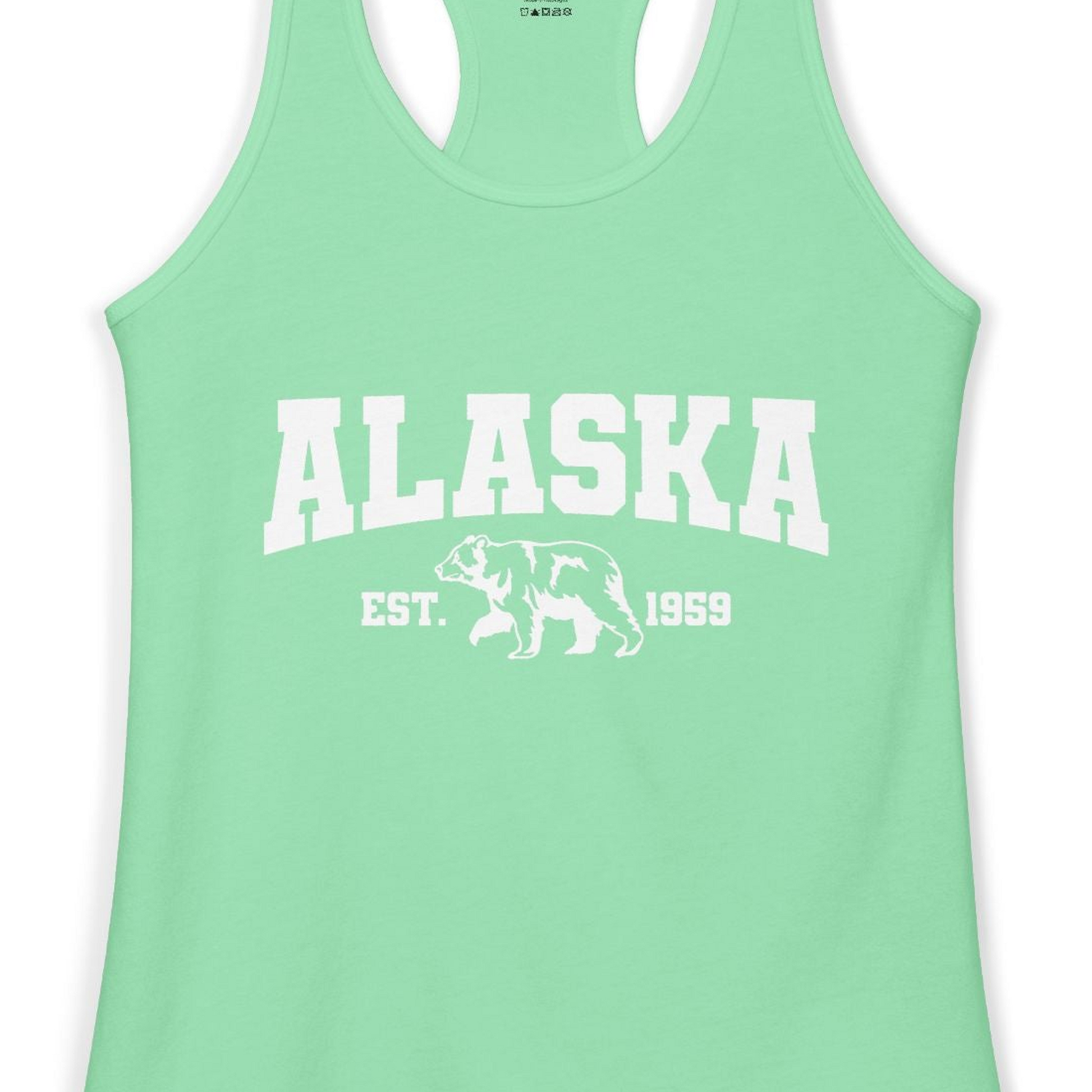 Vintage Alaska Bear Shirt Tank Top – Alaska Cruise Shirts Close Up