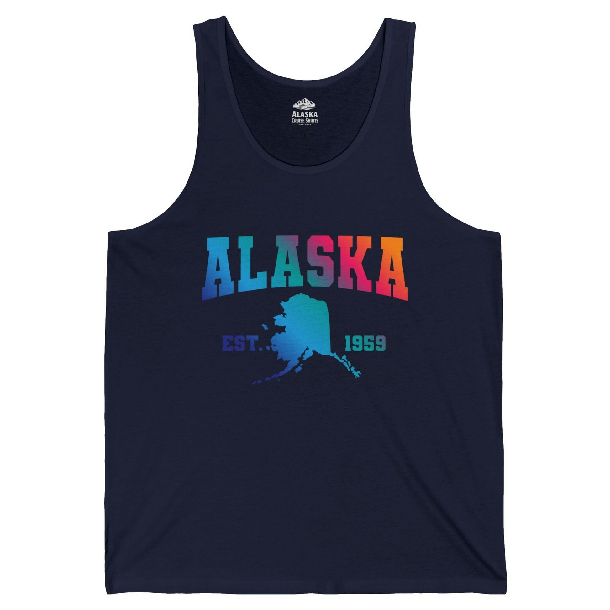 Retro Alaska Est 1959 Shirt Tank Top – Navy – Alaska Cruise Shirts