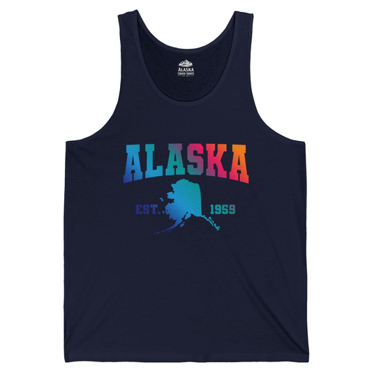 Retro Alaska Est 1959 Shirt Tank Top – Navy – Alaska Cruise Shirts