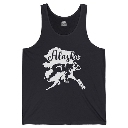 Alaska Bear Silhouette Shirt Tank Top – Dark Grey – Alaska Cruise Shirts