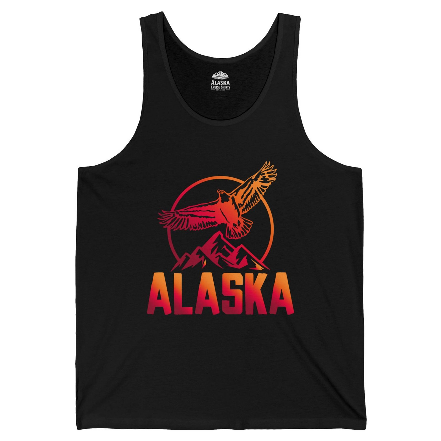 Alaska Eagle Mountains Graphic Shirt Tank Top – Black – Alaska Cruise Shirts