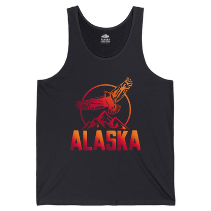Alaska Eagle Mountains Graphic Shirt Tank Top – Dark Grey – Alaska Cruise Shirts