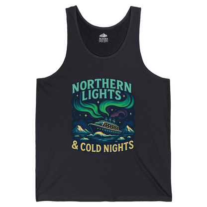 Northern Lights Alaska Cruise Ship Night Adventure Travel Shirt — Tank Top Tank Top – Dark Grey – Alaska Cruise Shirts