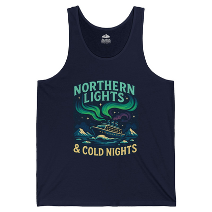 Northern Lights Alaska Cruise Ship Night Adventure Travel Shirt — Tank Top Tank Top – Navy – Alaska Cruise Shirts