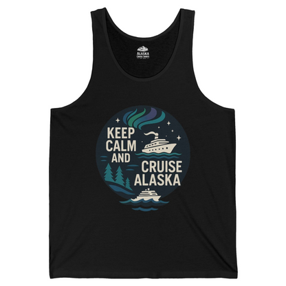 Keep Calm Cruise Alaska Shirt Tank Top – Black – Alaska Cruise Shirts
