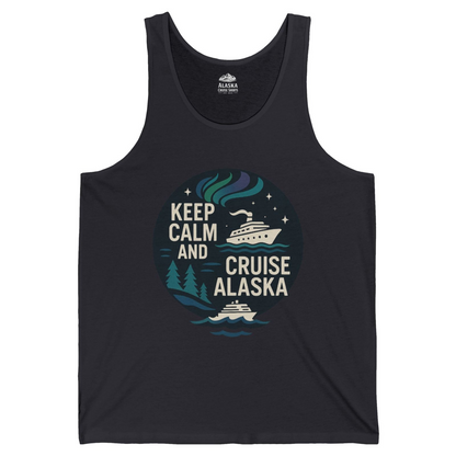 Keep Calm Cruise Alaska Shirt Tank Top – Dark Grey – Alaska Cruise Shirts
