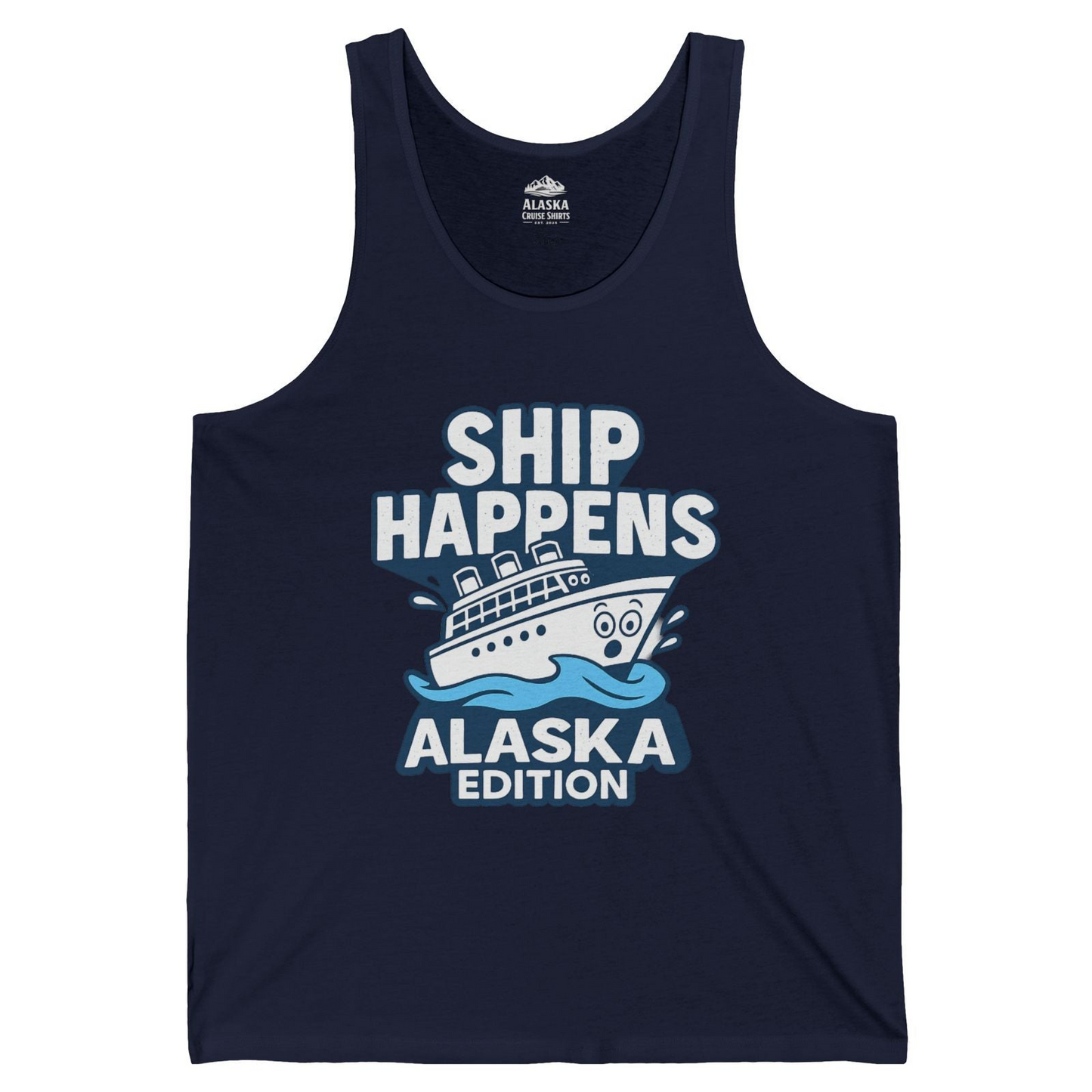 Ship Happens Alaska Cruise Shirt Tank Top – Navy – Alaska Cruise Shirts