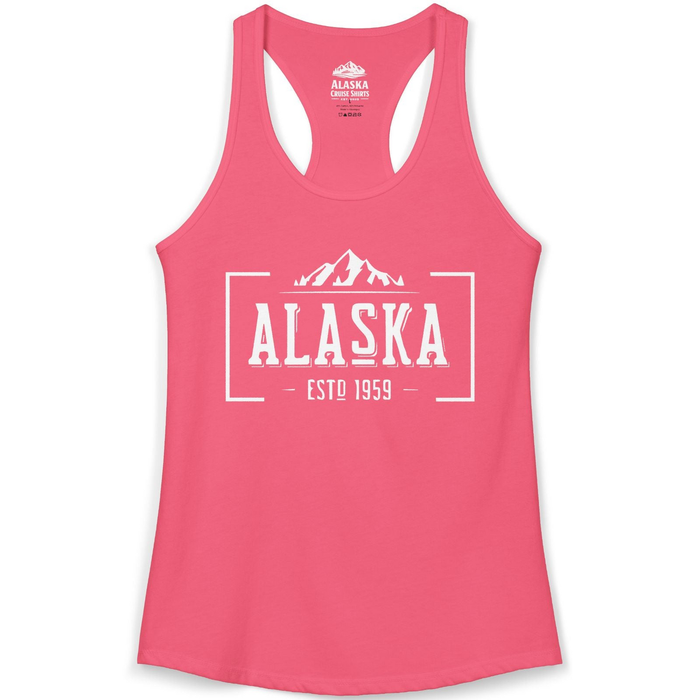 Vintage Alaska Estd 1959 Shirt Tank Top – Hot Pink – Alaska Cruise Shirts