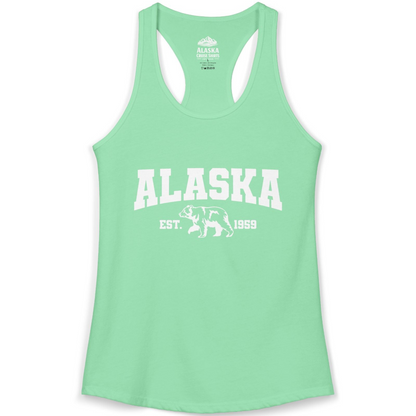 Vintage Alaska Bear Shirt Tank Top – Solid Mint – Alaska Cruise Shirts