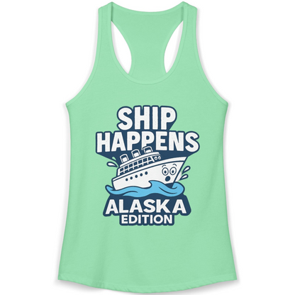 Ship Happens Alaska Cruise Shirt Tank Top – Solid Mint – Alaska Cruise Shirts